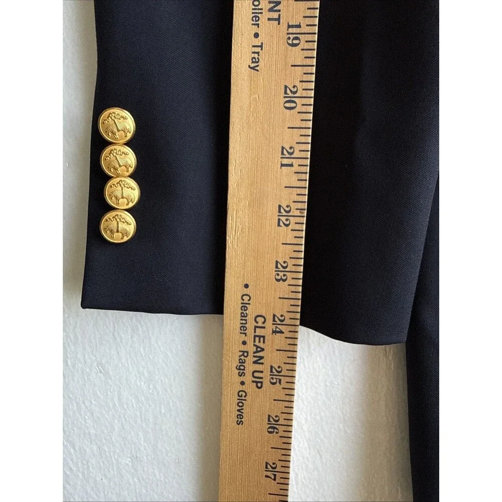 346 Brooks Brothers Blazer Navy Wool Gold Button Sport Coat 2 Button Size 44S